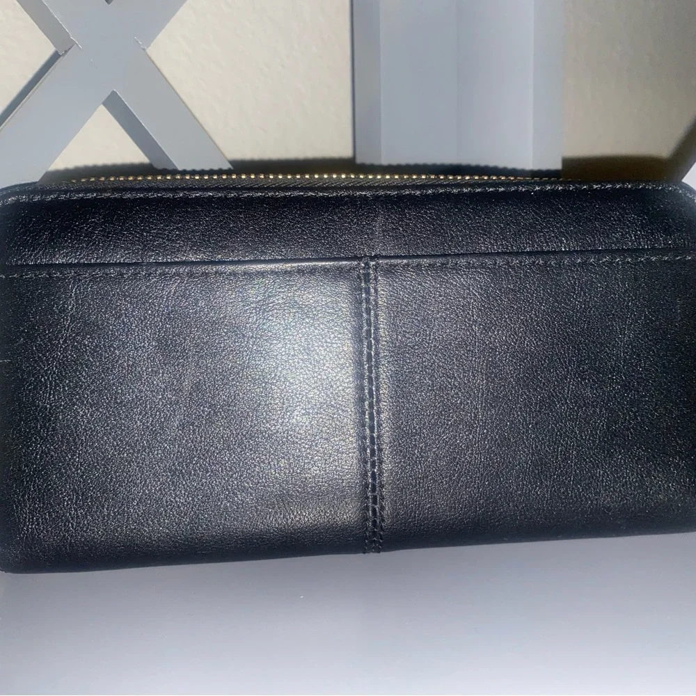 Coach Black Leather Wallet with Gold Logo - Picture 2 of 7